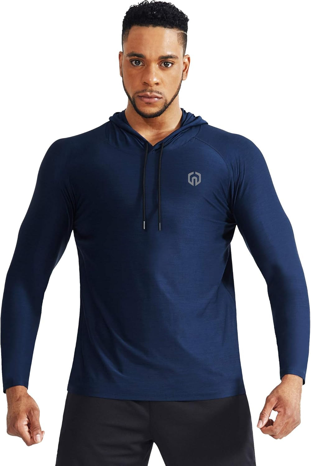 Men'S Dry Fit Athletic Shirt Workout Running Long Sleeve Shirts with Hoods